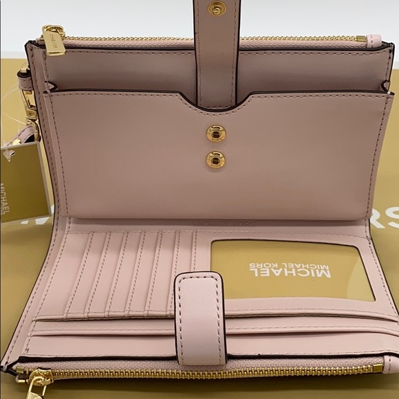 MICHAEL KORS LARGE DOUBLE ZIP WRISTLET BROWN MULTI - Picture 6 of 16